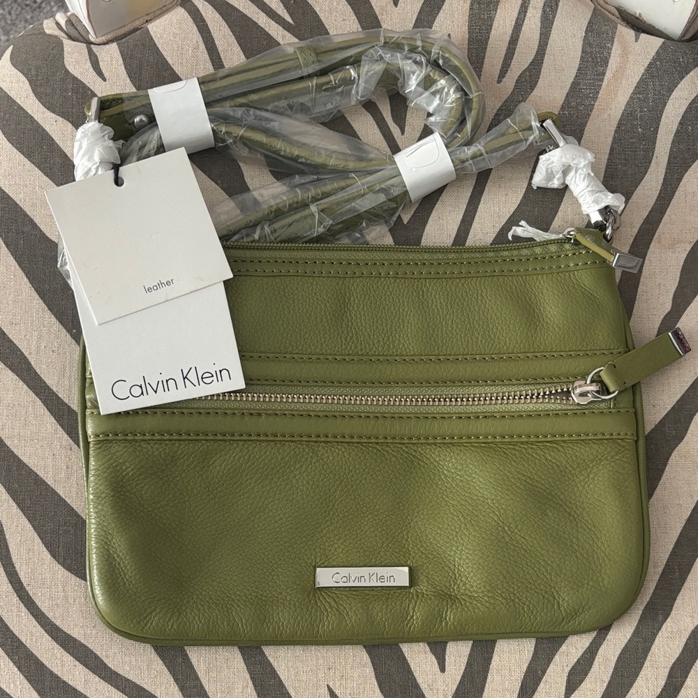 Calvin Klein Green Leather Crossbody Bag